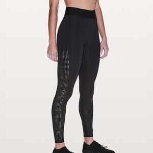 Lululemon X SoulCycle Ride & Reflect Tight 28" Black Full On Luxtreme Size 10
